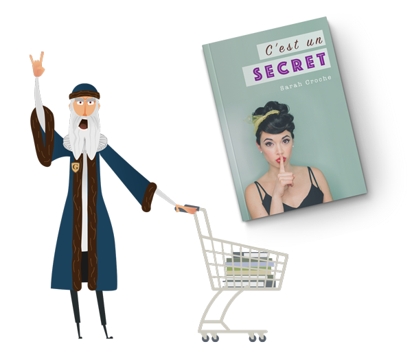 La mascotte Newtenberg tient un chariot de livres